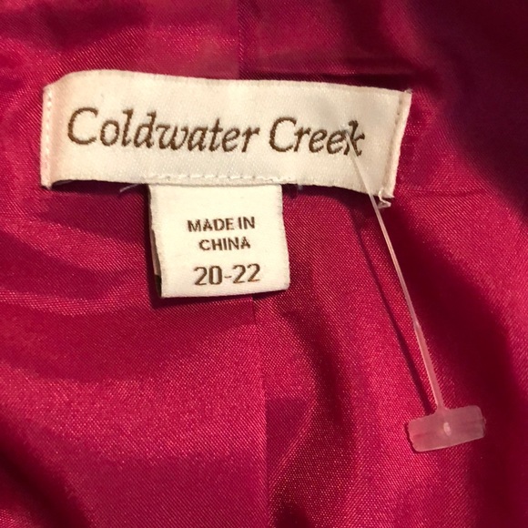 COLDWATER CREEK Size 20-22 Pink 1-Button Blazer Cotton Stretch Vibrant $118 NEW - Picture 8 of 12